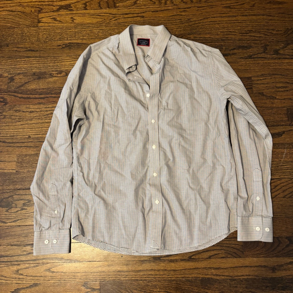 Untuckit Large Plaid Rothwell Cotton Long Sleeve Button Down